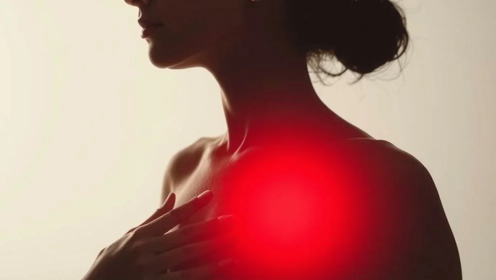 Ont i bröstet vänster sida hos kvinnor