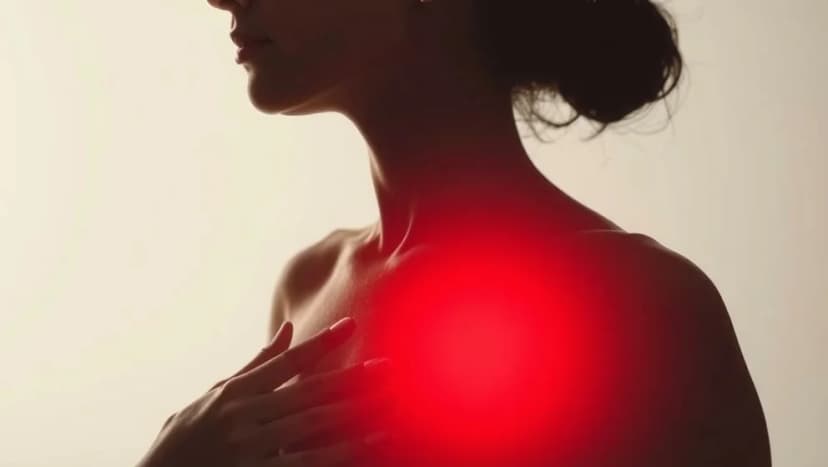 Ont i bröstet vänster sida hos kvinnor