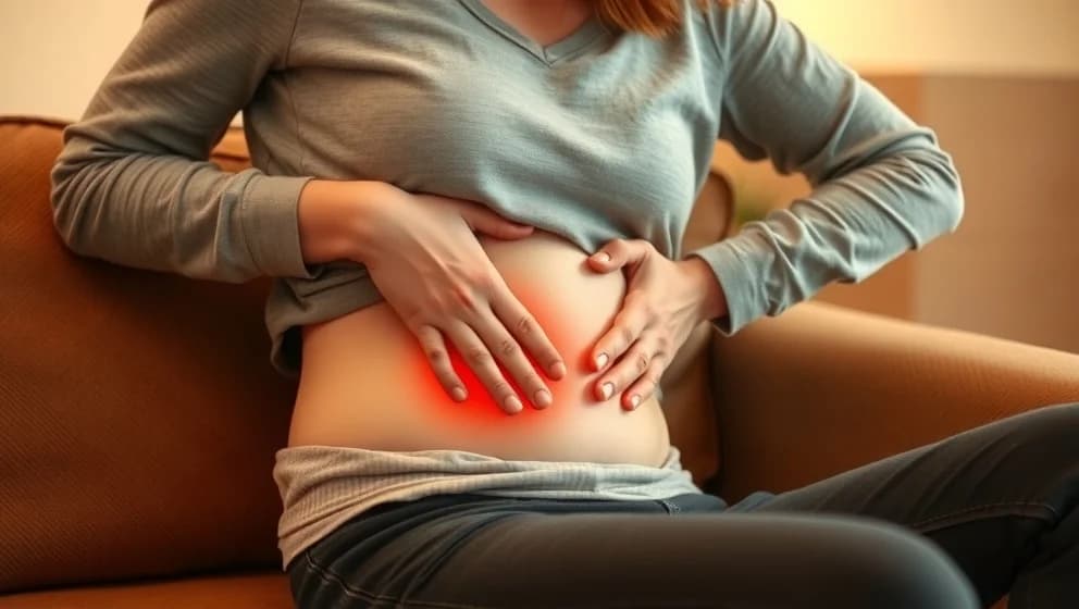 Ont i vänster sida av magen långt ner