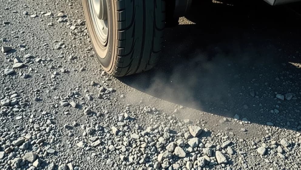 Vilken typ av däck orsakar mest dammpartiklar från vägen